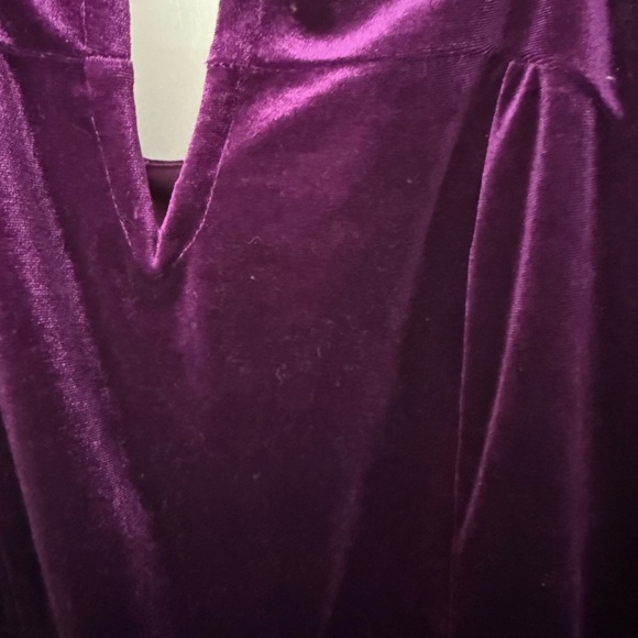 Elegant Purple Velvet Jumpsuit - Picture 3 of 6